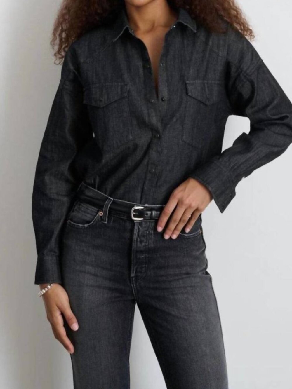 Alex Mill Santa Fe Denim Shirt Black Wash Size XS NWT